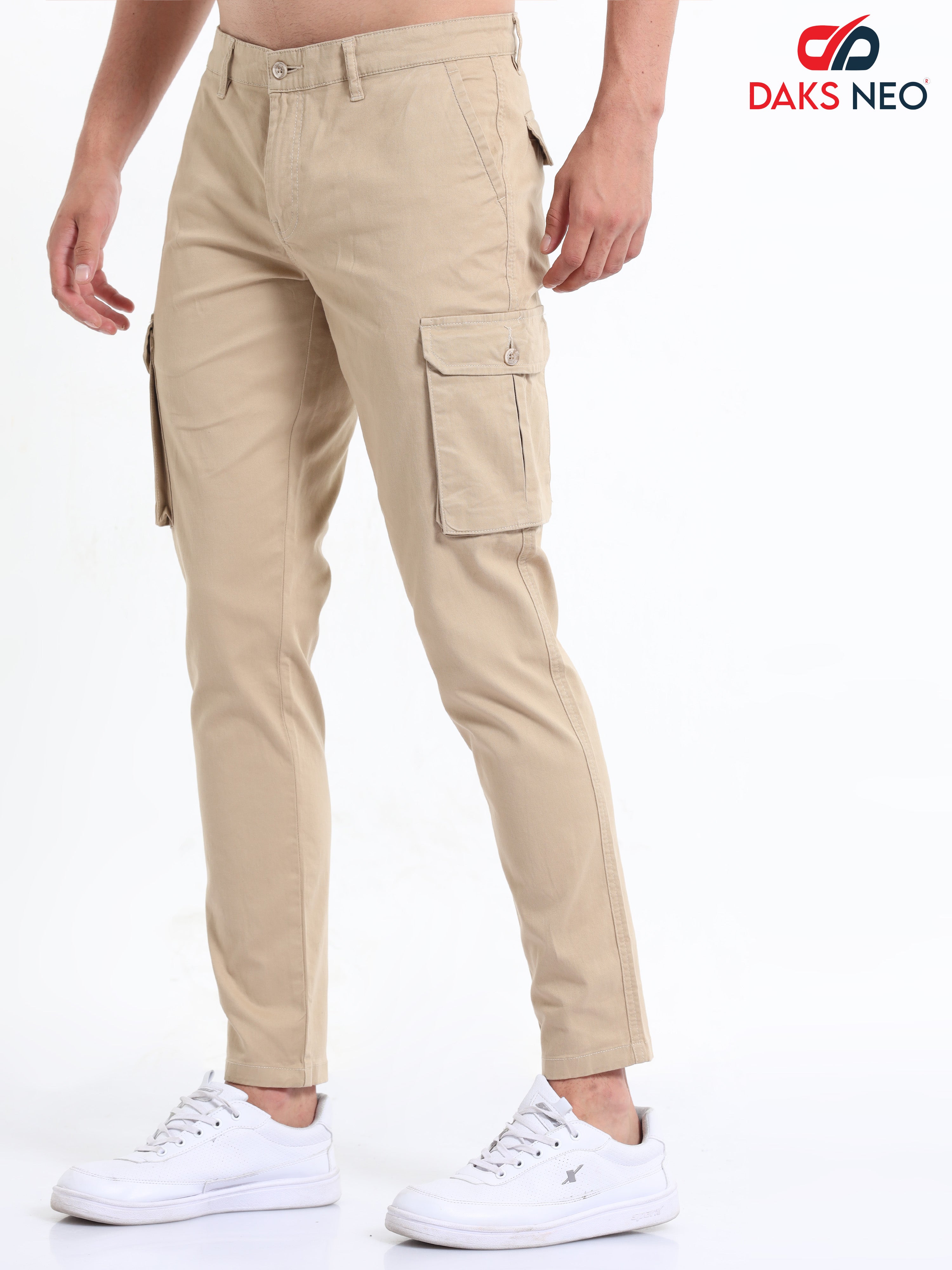 Men's Loose Fit Multiple Pockets Dark Grey Cargo Pant – Peplos Jeans